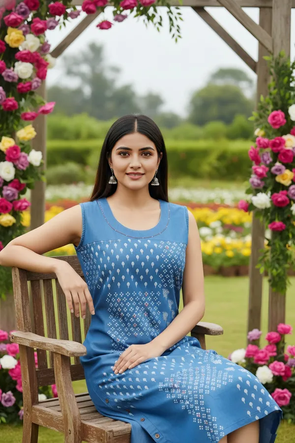 Light_Blue_Stylish_Denim_Dress_With_Beautiful_Print_And_Embellishment