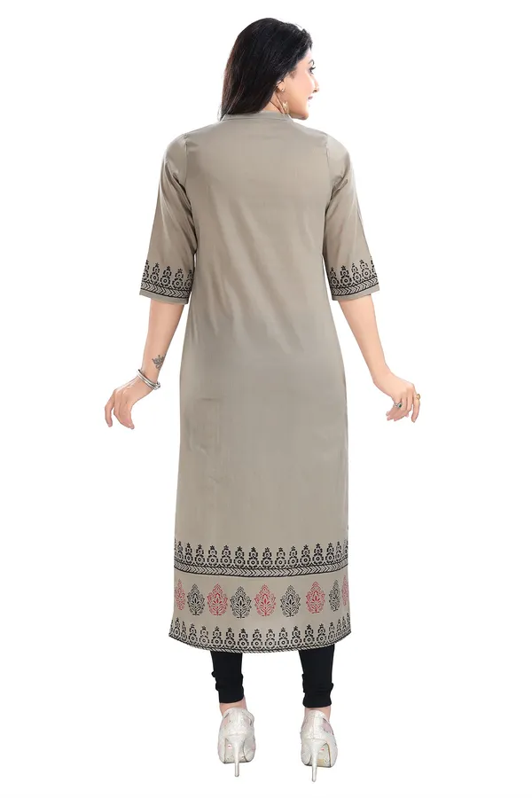 Grey_Cotton_Silk_Block_Print_Long_Kurta_For_Women