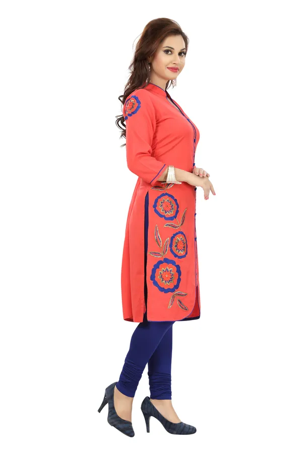 Teasing_Tomato_Red_Designer_Tunic_with_Embroidery
