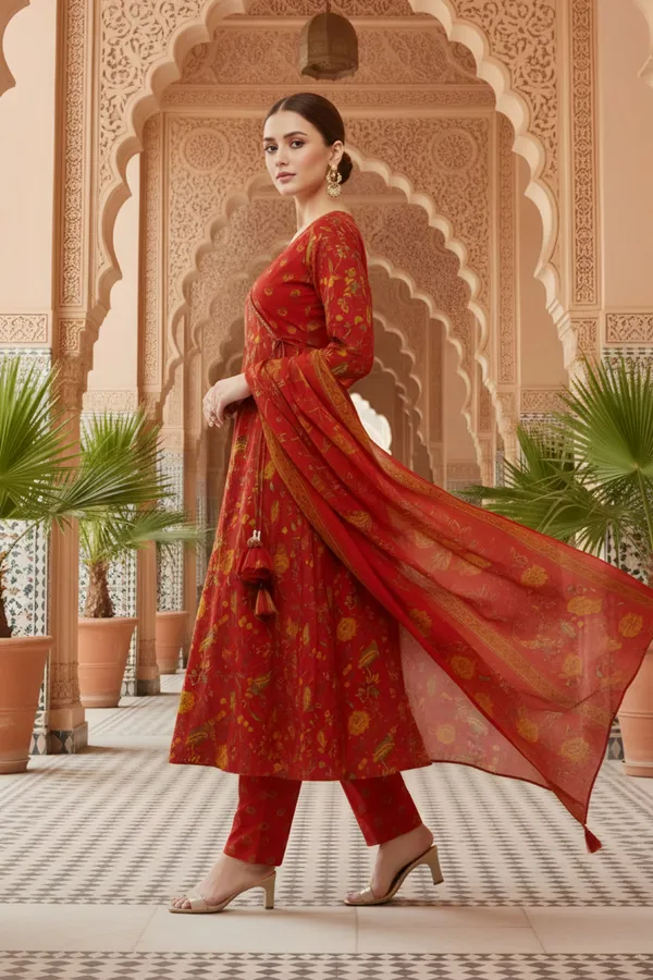 Cherry_Red_Jaipuri_Print_Cotton_Flared_3_Piece_Suit_Set_with_Dupatta_for_Women