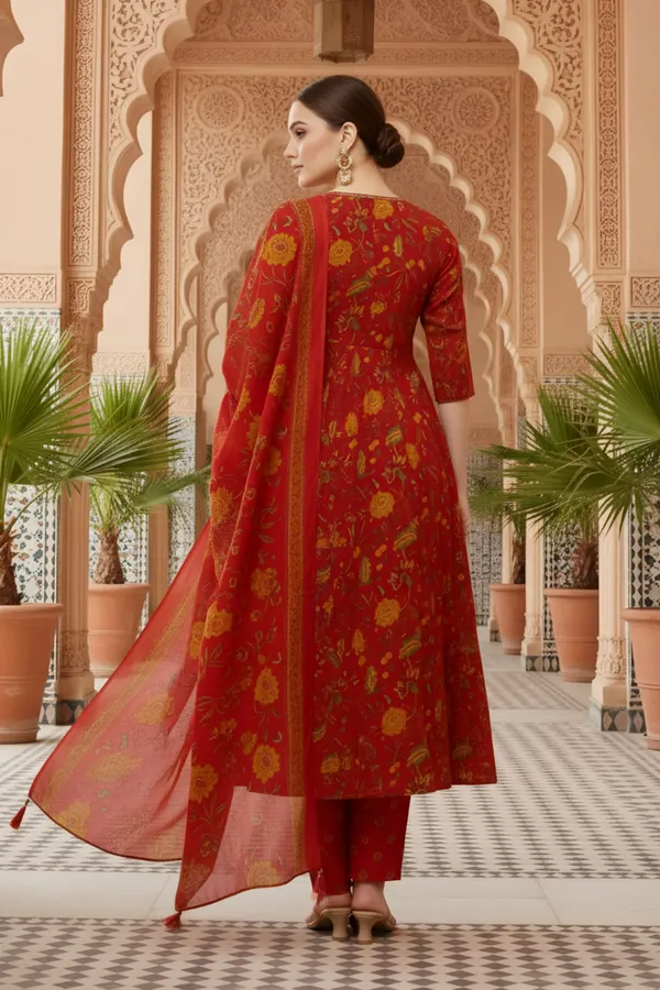 Cherry_Red_Jaipuri_Print_Cotton_Flared_3_Piece_Suit_Set_with_Dupatta_for_Women