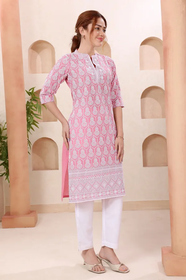 Wink_In_Pink_Pure_Cotton_Chikankari_Long_Kurti_for_Women