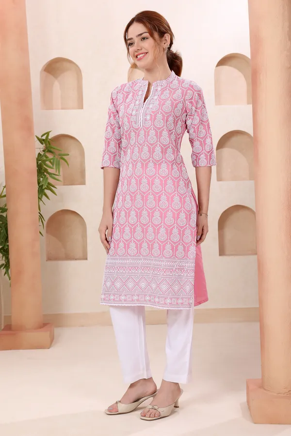 Wink_In_Pink_Pure_Cotton_Chikankari_Long_Kurti_for_Women