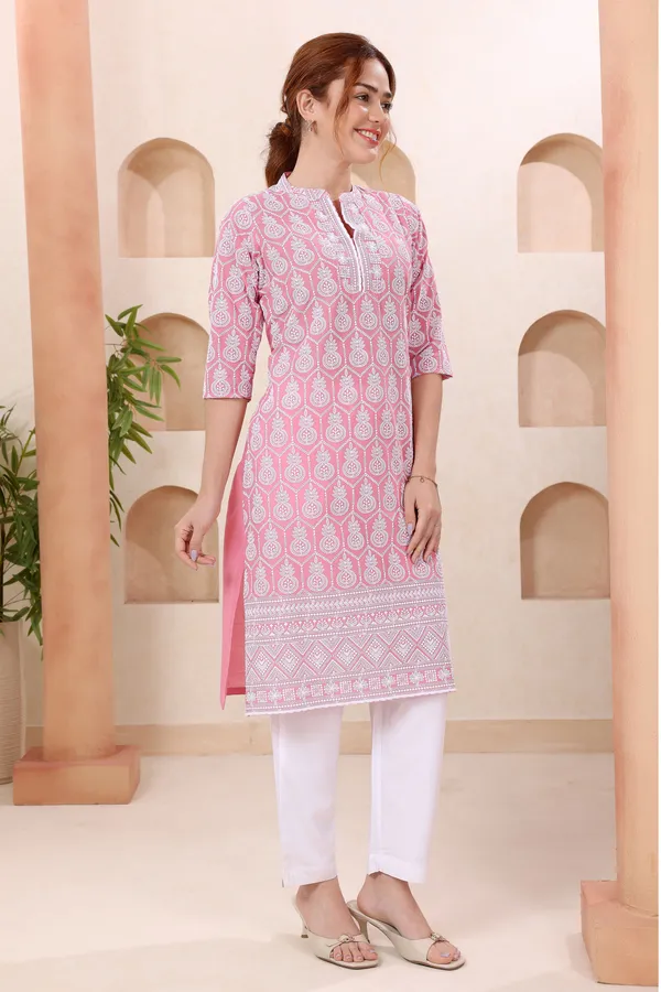 Wink_In_Pink_Pure_Cotton_Chikankari_Long_Kurti_for_Women