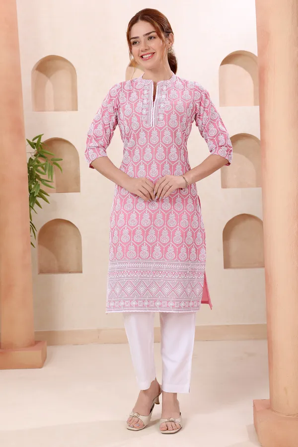 Wink_In_Pink_Pure_Cotton_Chikankari_Long_Kurti_for_Women
