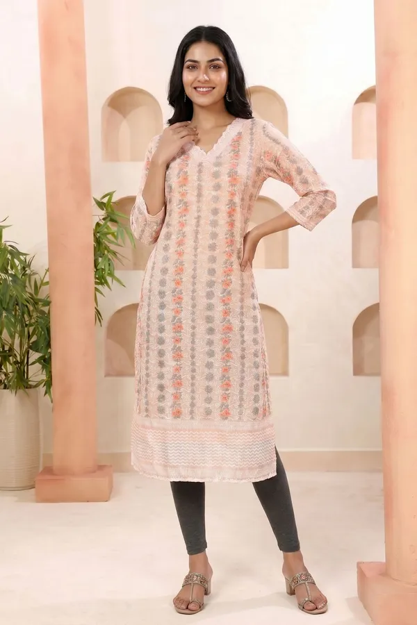 Peach_Chikankari_Embroidered_Printed_Kurti_for_Women_with_Soft_Lining