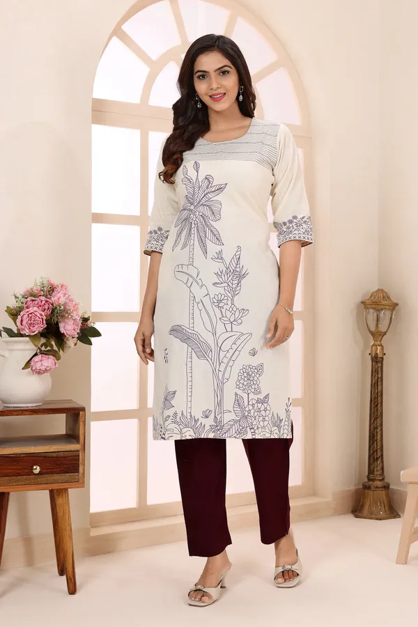 Curiously_Contemporary_Cream_Cotton_Kurta_with_Print_Design