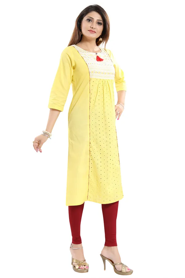 Vibrant_Yellow_Cotton_Long_Chicken_Tunic_with_Pom_Pom_Accessory_For_Girls_And_Women