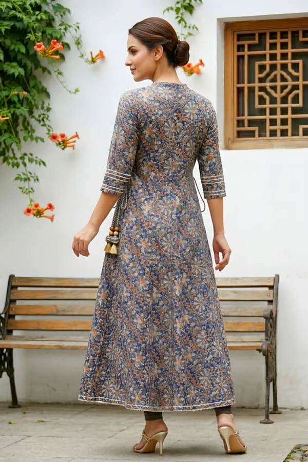 Ink_Blue_Jaipuri_Cotton_Anarkali_With_Embroidery_Yoke_and_Tussles