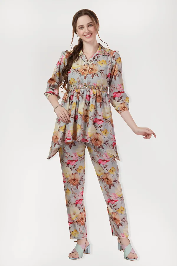 Ethnic_Multicolor_Flower_Print_Cotton_Co-ord_Set_With_Belt