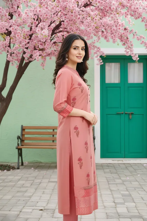 Tomato_Cotton_Silk_Block_Print_Long_Kurta_For_Women