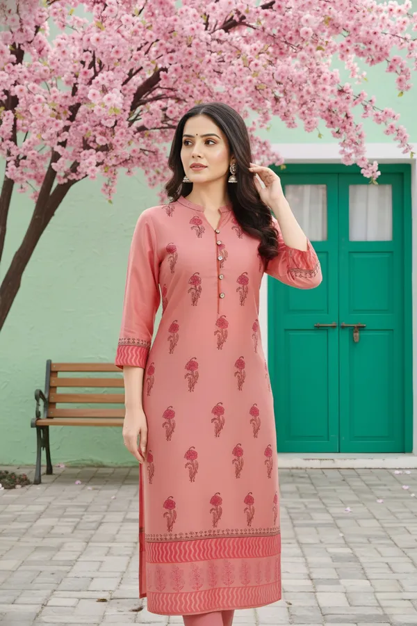 Tomato_Cotton_Silk_Block_Print_Long_Kurta_For_Women
