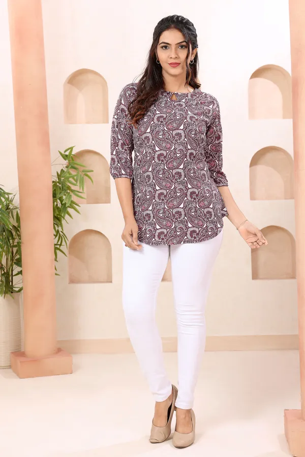 Paisely_Print_Round_Neck_Short_Tunic_Top_for_Women