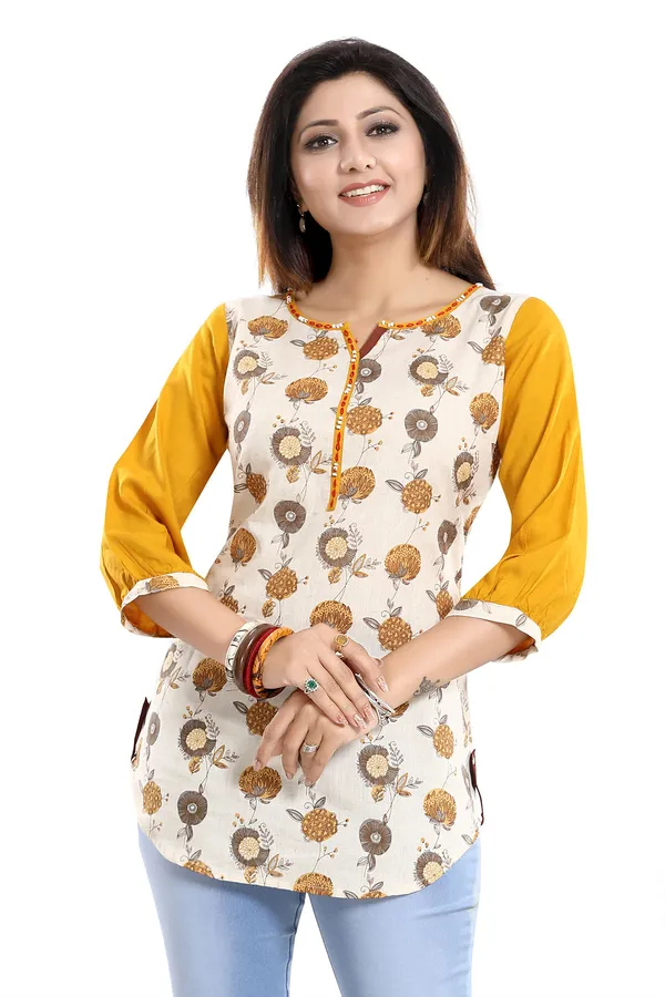 Cream_Cotton_Printed_Apple-Cut_Short_Tunic
