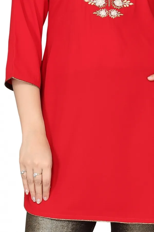 The_Style_Sizzle_Tomato_Red_Georgette_Tunic_for_Women_with_Embroidery