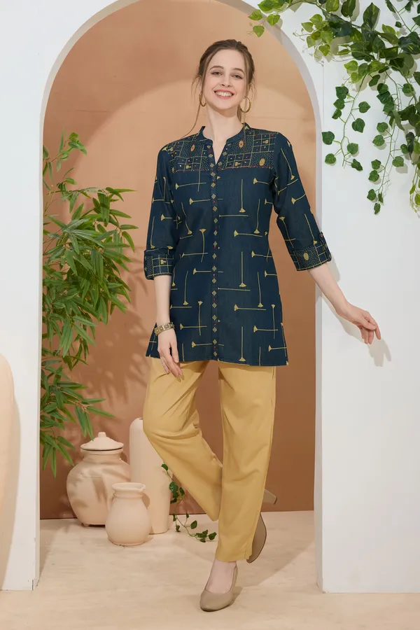Fashion_Forward_Denim_Tunic_Hand_Embroidery_And_Color_Wash