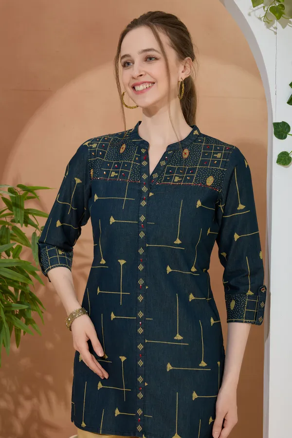 Fashion_Forward_Denim_Tunic_Hand_Embroidery_And_Color_Wash