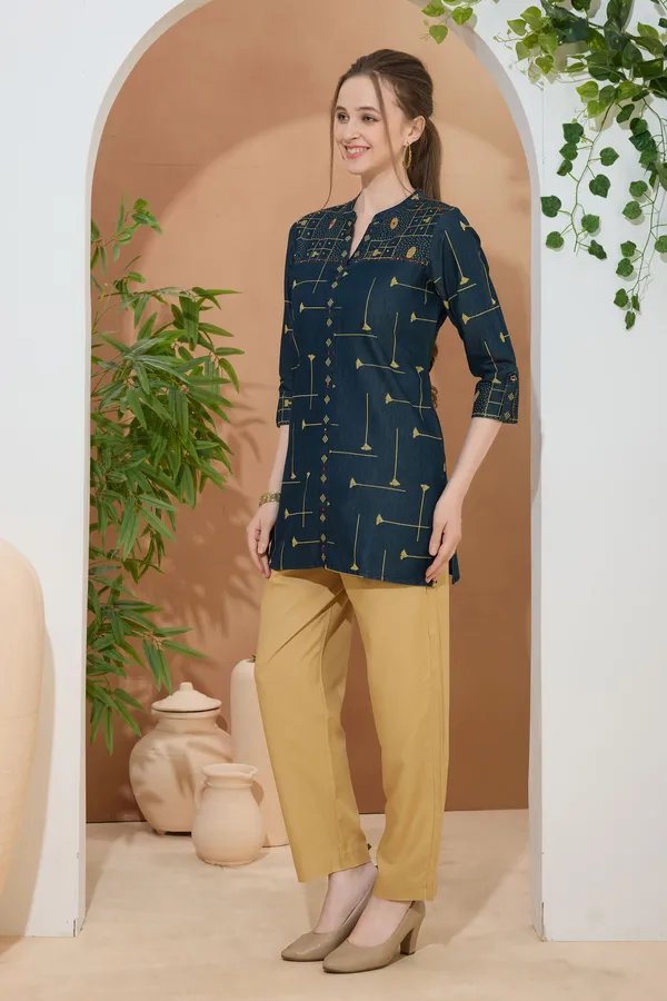 Fashion_Forward_Denim_Tunic_Hand_Embroidery_And_Color_Wash