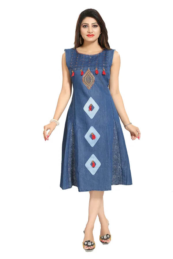 Denim_Fabrics_Sleeveless_Flared_Tunic_with_Embroidery