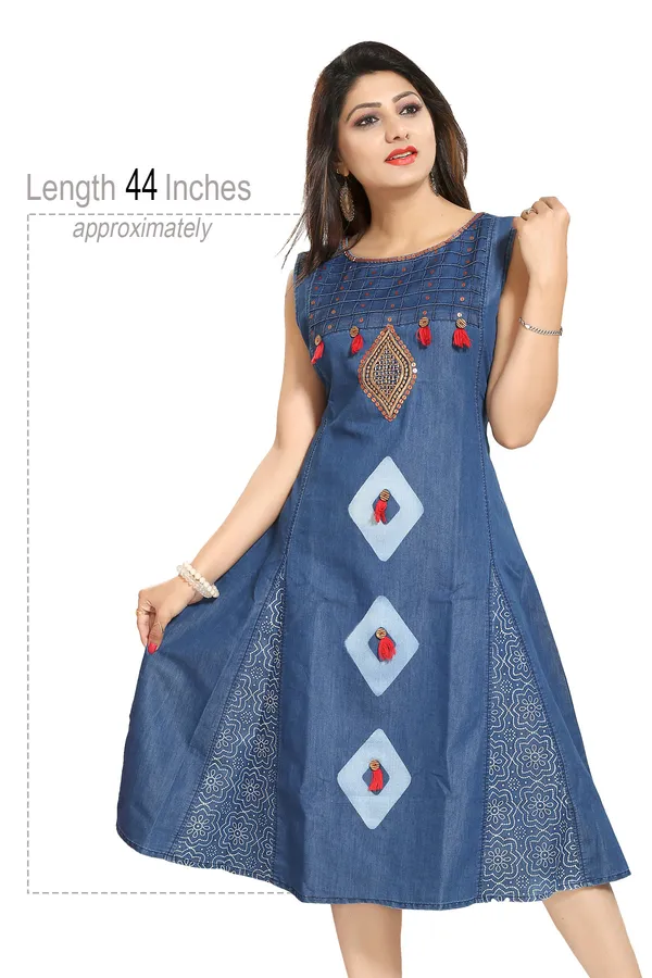 Denim_Fabrics_Sleeveless_Flared_Tunic_with_Embroidery