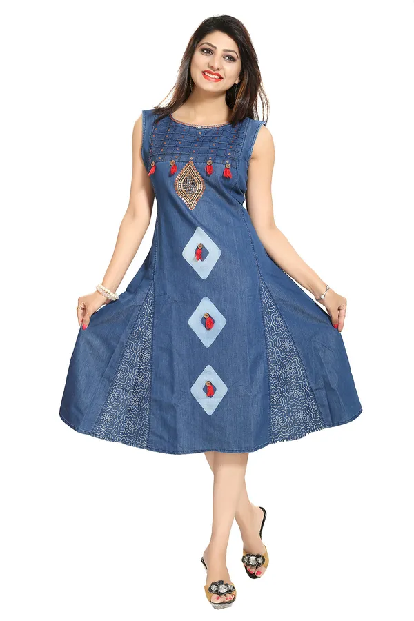 Denim_Fabrics_Sleeveless_Flared_Tunic_with_Embroidery