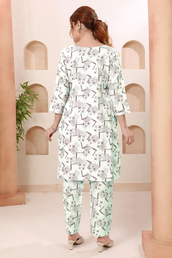Designer_Brown_Abstract_Print_V_Neck_Cotton_Co_Ord_Set