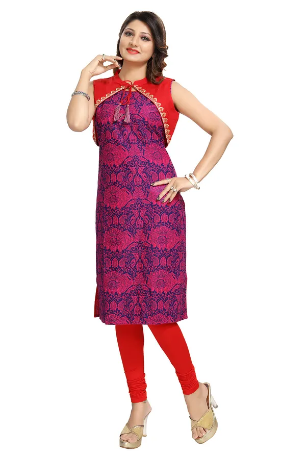 Pure_Purple_Jacket_Style_Printed_Sleeveless_Kurti_for_Daily_wear
