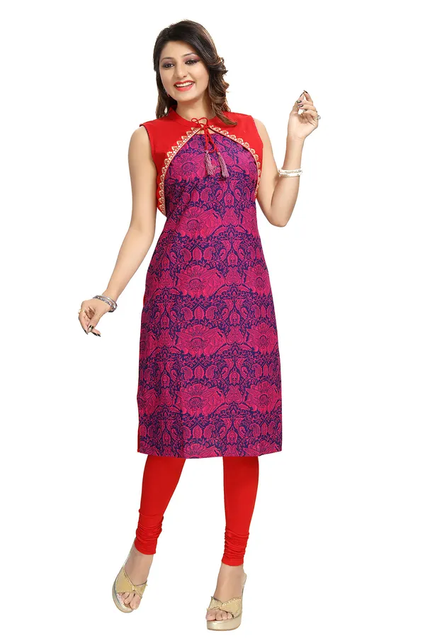 Pure_Purple_Jacket_Style_Printed_Sleeveless_Kurti_for_Daily_wear