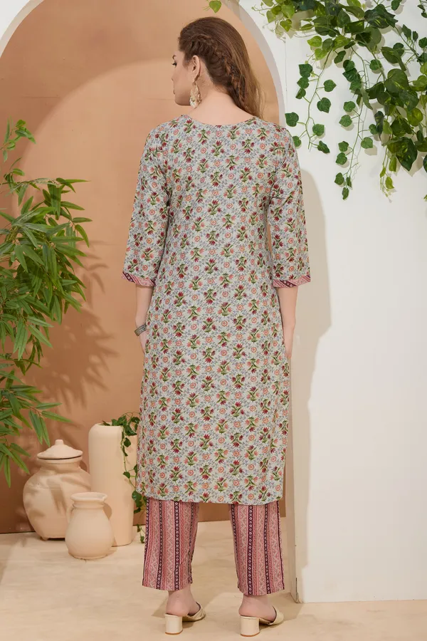 Runway_Gray_V_Neck_Kurti_Pant_Suit_For_Women
