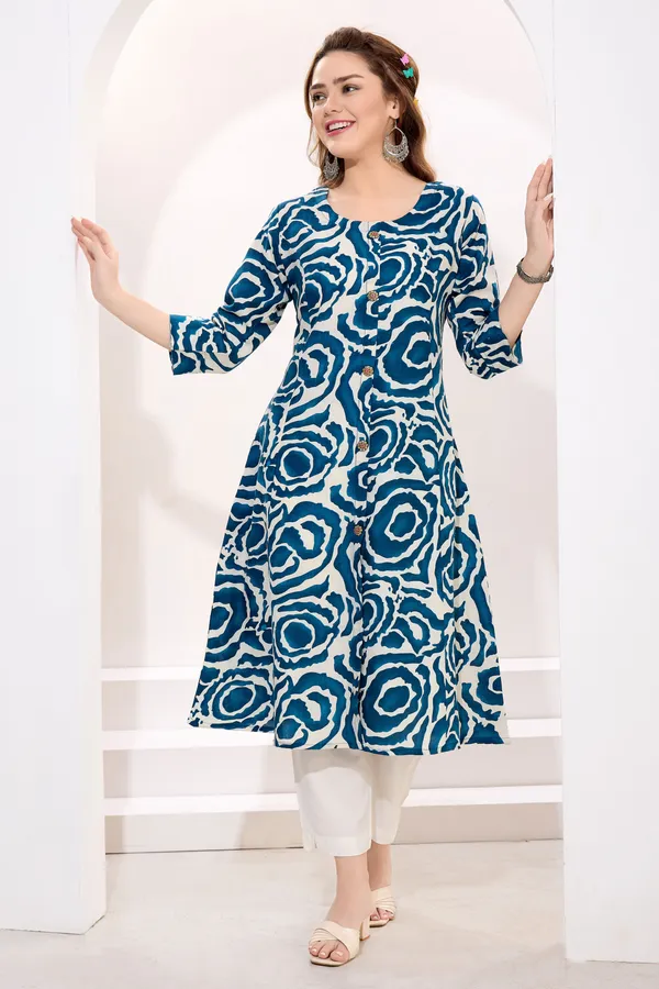 Wine_Linen_Cotton_Princess_Cut_Long_Kurta_For_Women