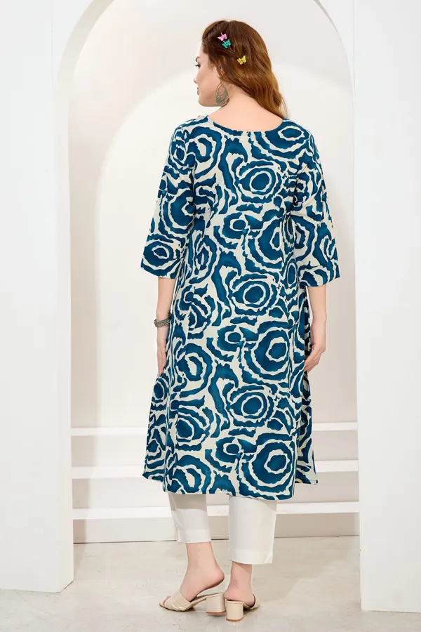 Wine_Linen_Cotton_Princess_Cut_Long_Kurta_For_Women