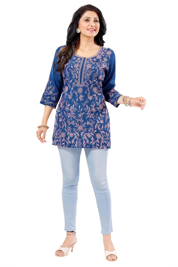 The_Blue_Pinky_Attractive_Designer_Kurti_Top