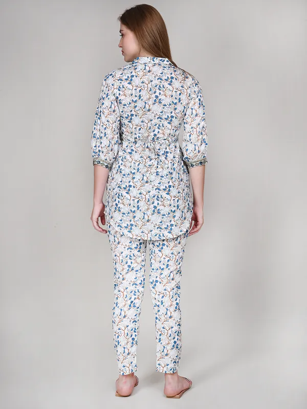 Enchanted_Botanicals_White_Leaf_Patterned_Co_Ord_Set_with_Embroidered_Belt