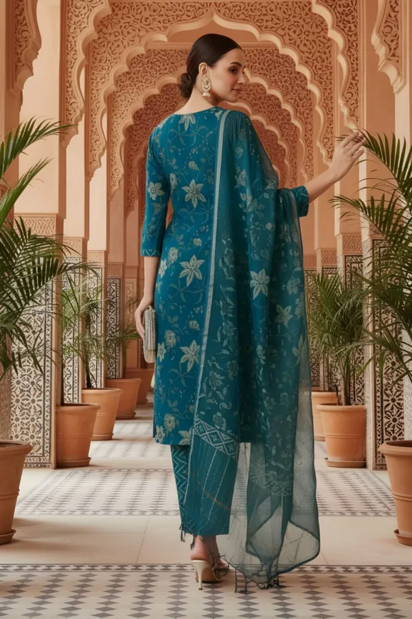 Blue_Jaipuri_Print_Cotton_3_Piece_Suit_Set_with_Zari_Embroidered_Neckline