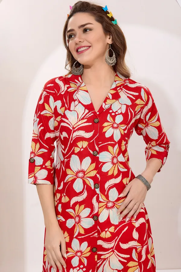 Red_Linen_Cotton_Princess_Cut_Long_Kurta_For_Women