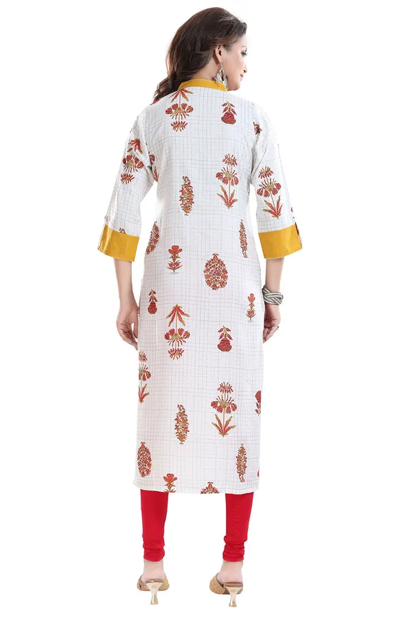 Vibrance_Checkered_White_and_Yellow_Rayon_Cotton_Long_Kurti_for_Women