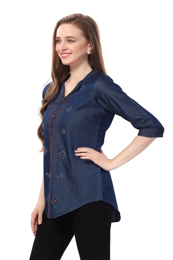 Denim_Elegance_Applique_Embroidery_and_Cloud_Wash_on_Coat_Collar_Tunic