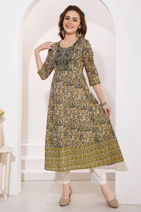 Green_Jaipuri_Cotton_Anarkali_For_Women_With_Embroidery