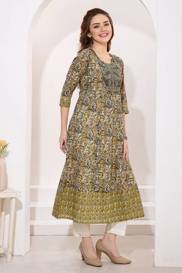 Green_Jaipuri_Cotton_Anarkali_For_Women_With_Embroidery