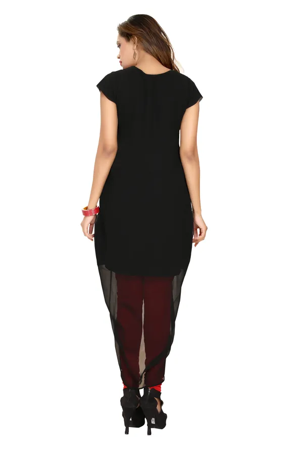 Ravishing_Black_Georgette_Designer_Tunic_with_Red_Threadwork
