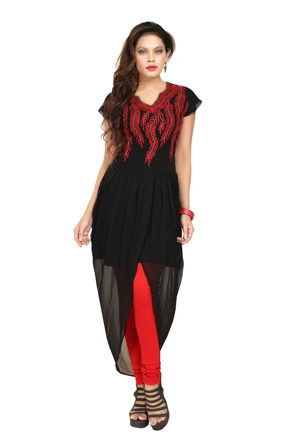Ravishing_Black_Georgette_Designer_Tunic_with_Red_Threadwork
