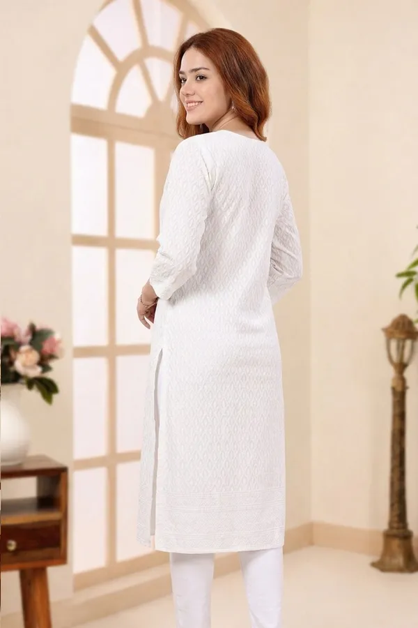 Pure_White_Rayon_Chikankari_Straight_Kurta_for_Women
