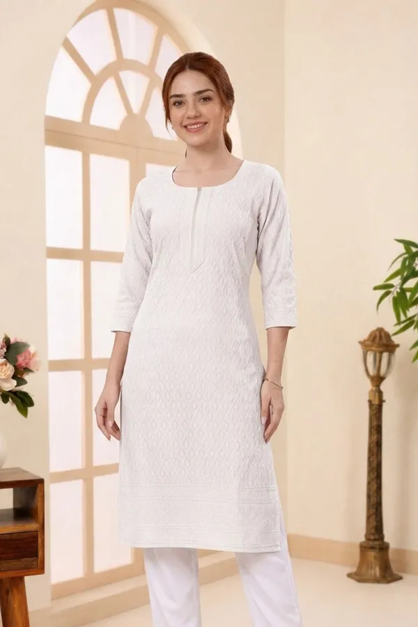 Pure_White_Rayon_Chikankari_Straight_Kurta_for_Women