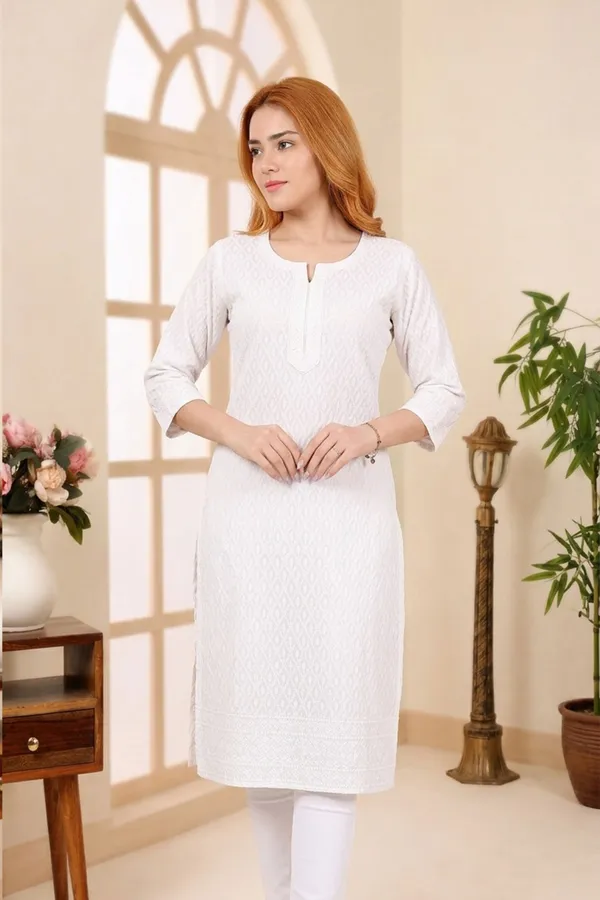 Pure_White_Rayon_Chikankari_Straight_Kurta_for_Women