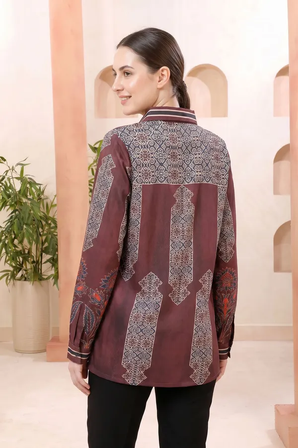 Royal_Maroon_Modal_Silk_Printed_Shirt_Style_Tunic_Top_for_Women