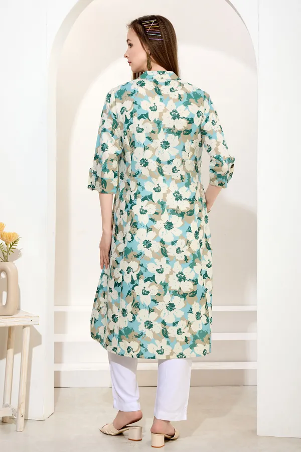 Rama_Green_Linen_Cotton_Princess_Cut_Long_Kurta_For_Women