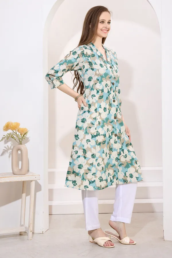Rama_Green_Linen_Cotton_Princess_Cut_Long_Kurta_For_Women