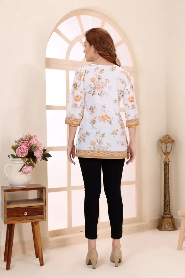 Yellow_Blue_Cotton_Short_Kurti_Tunic_Top_with_Floral_Print_for_Women