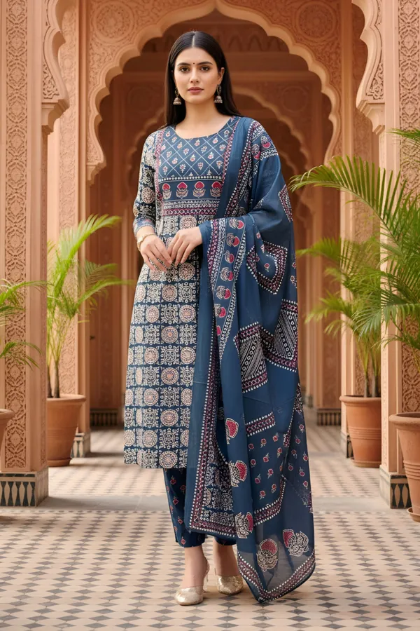 Blue_Jaipuri_Print_Cotton_3_Piece_Suit_Set_with_Dupatta_for_Women