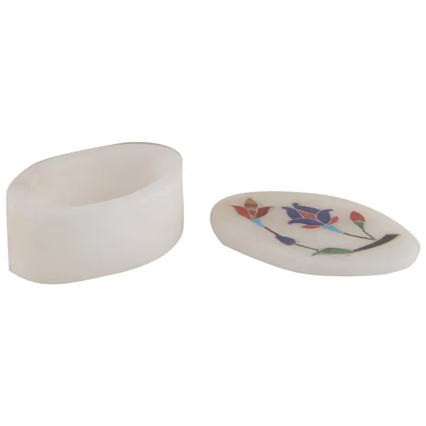 White_Alabaster_Polished_Marble_Inlay_Oval_Shaped_For_Jewellery_Storage_Box_(_7.6_Cm_X_5.1_Cm_X_3.2_Cm)